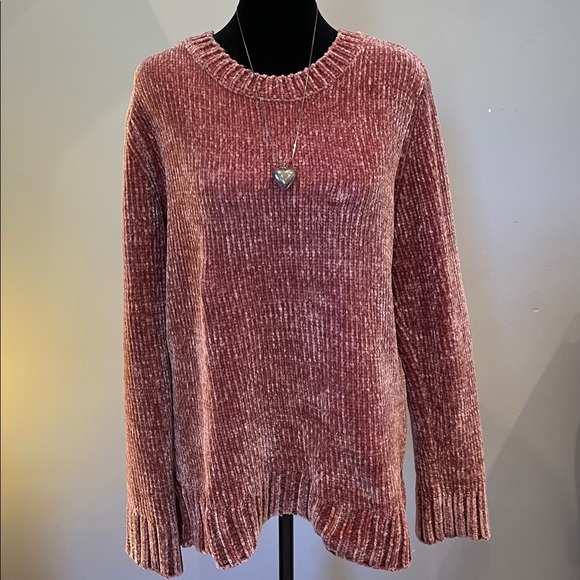 Cozy Pink Chenille Sweater orvis brand large - Picture 1 of 2